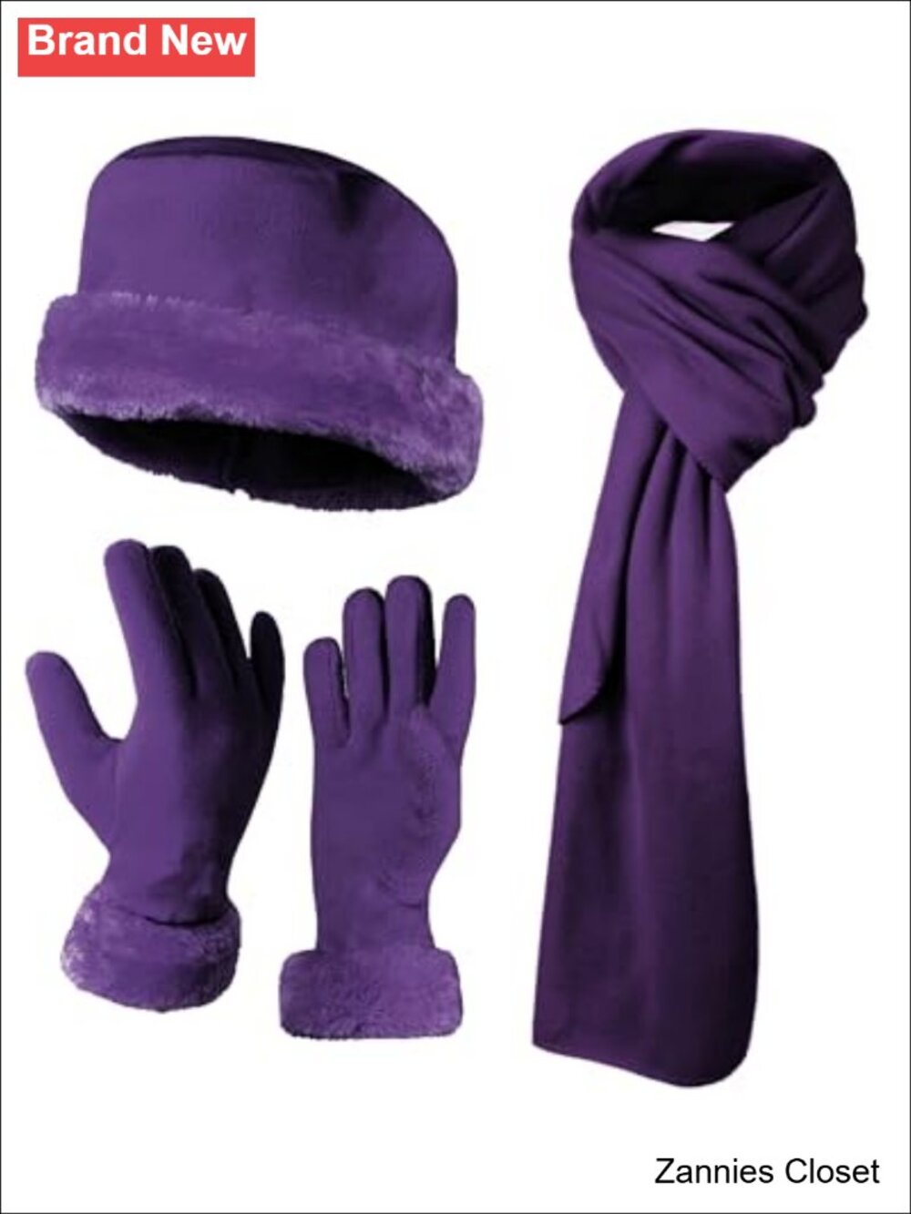 🤠 Plush Fur Winter Hat and Glove Set with Cold Weather Scarf